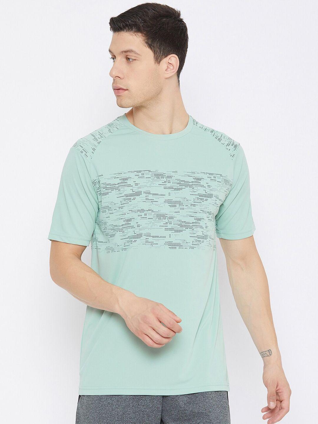 unpar men green printed t-shirt