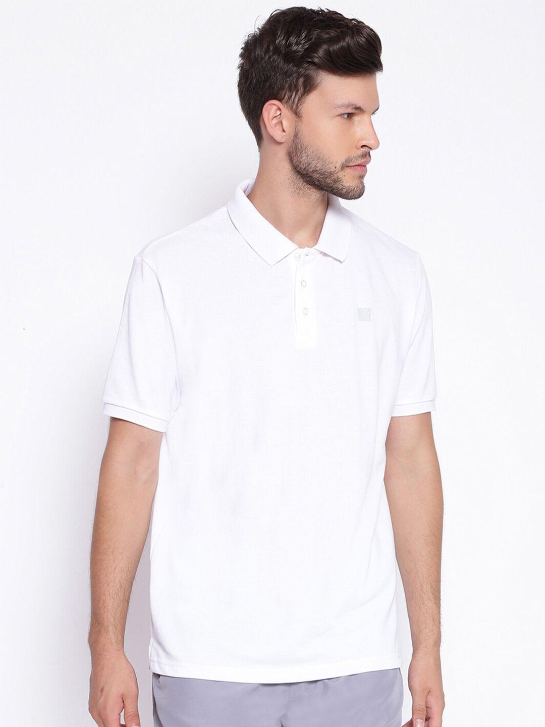 unpar men white polo collar t-shirt