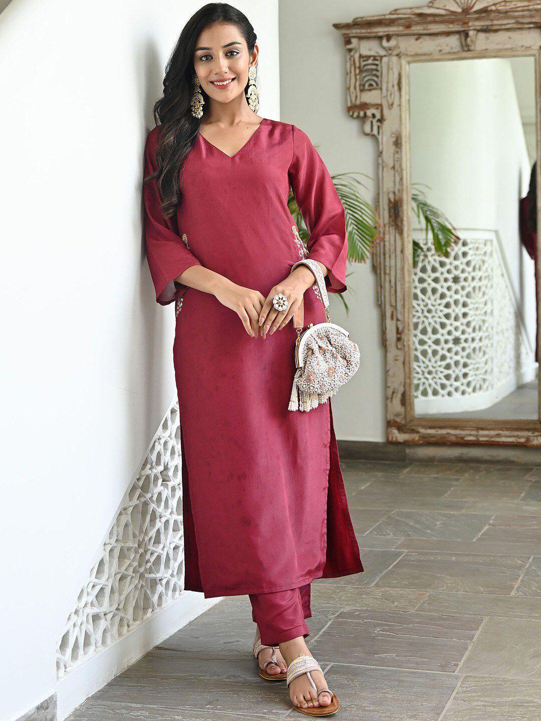 lavanya the label women kurta with trousers & with dupatta