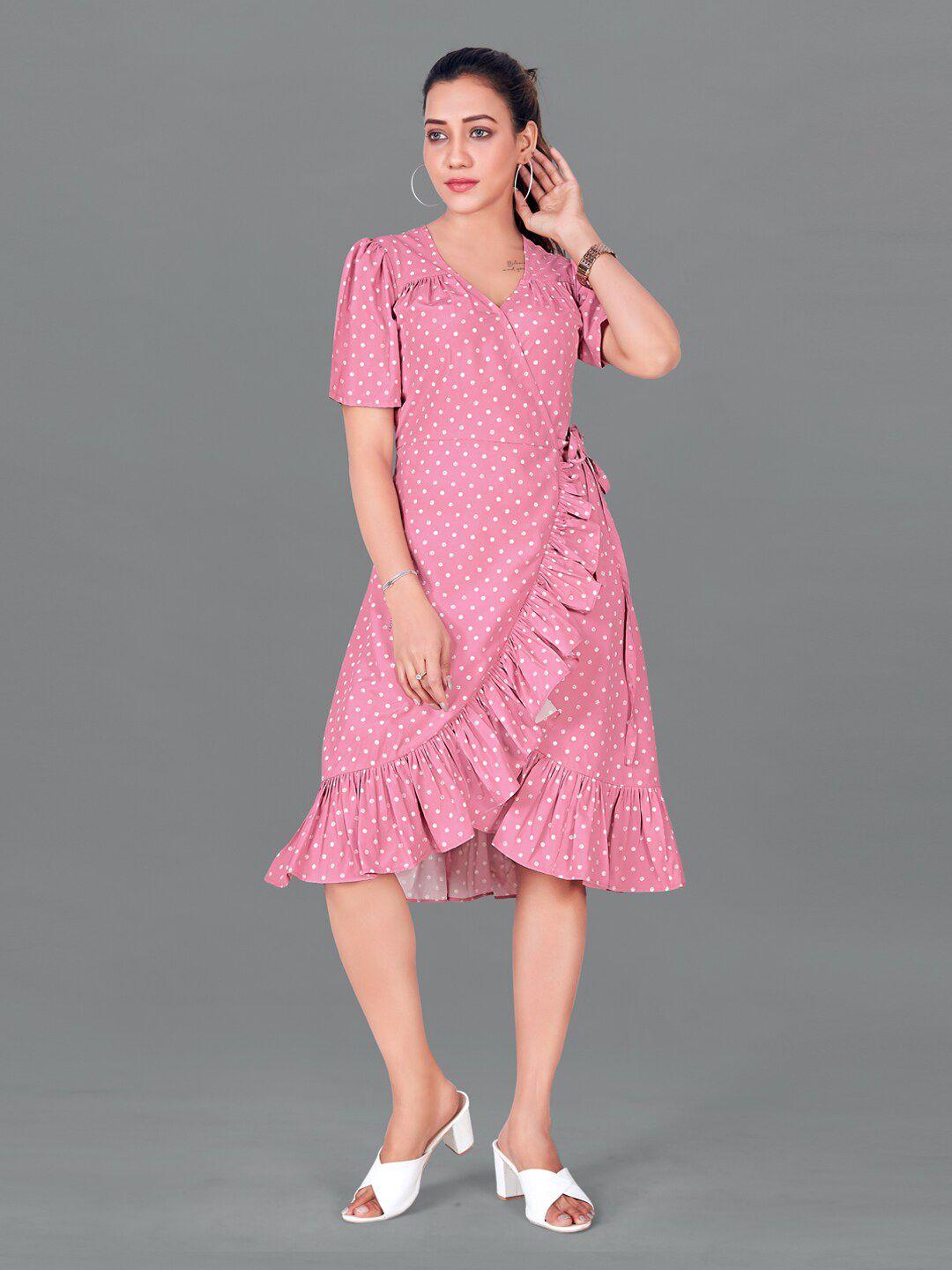 fashion dream women pink printed dress