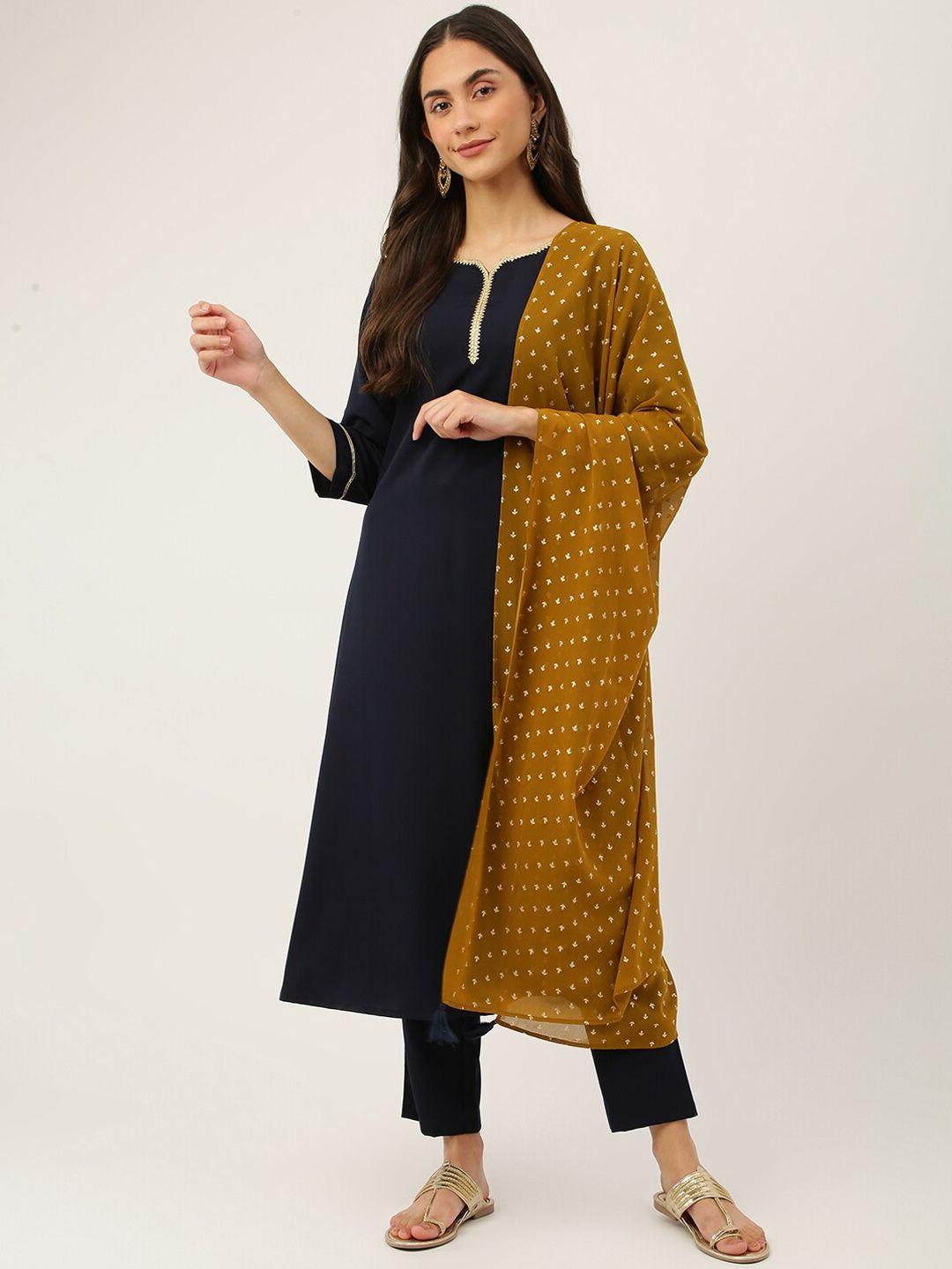 fiorra women kurta with trousers & with dupatta