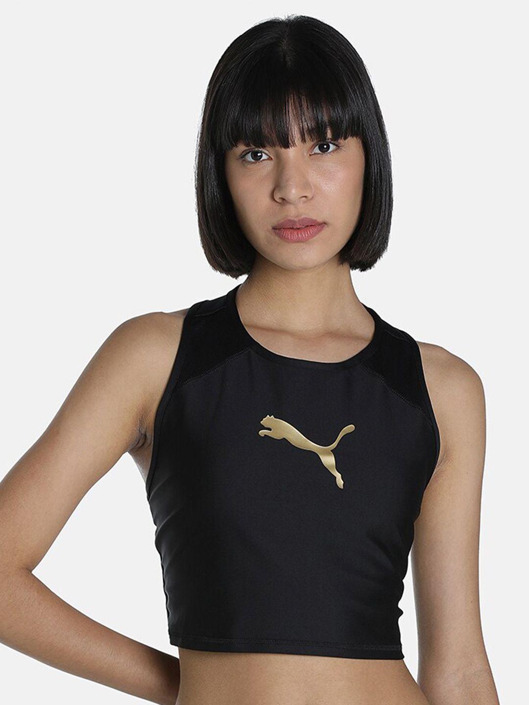 puma women black fit eversculpt training tank top