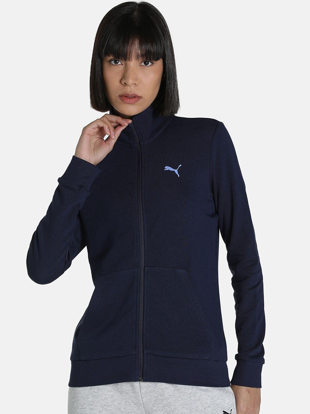 puma women blue graphic brand logo sporty jacket