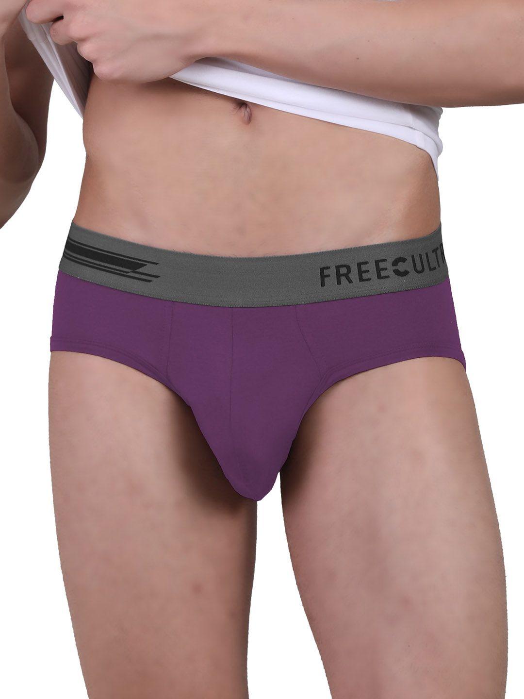 freecultr men violet solid basic anti-bacterial  modal brief fc-pop-b-tv-01