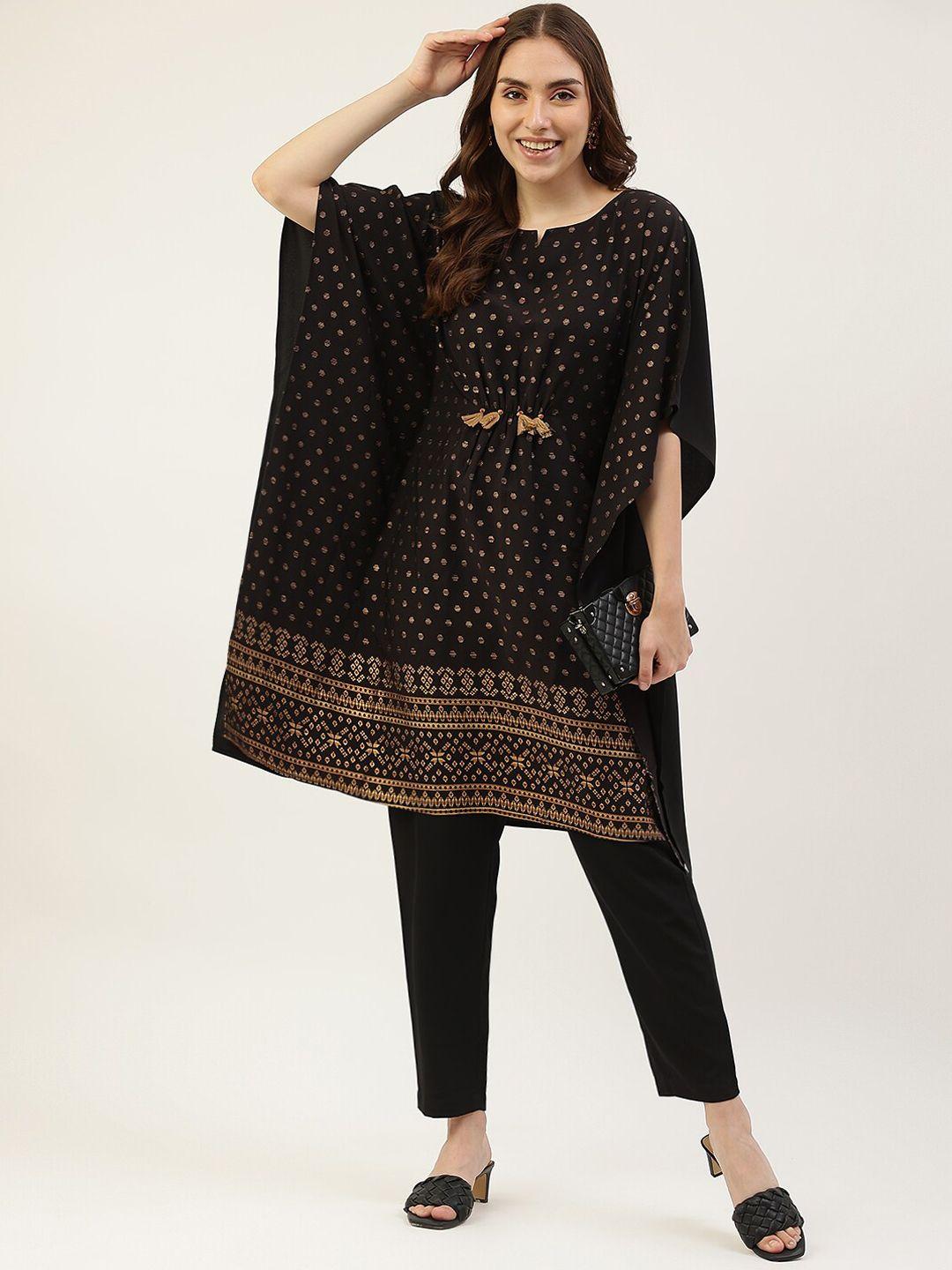 fiorra women printed kurta with trousers