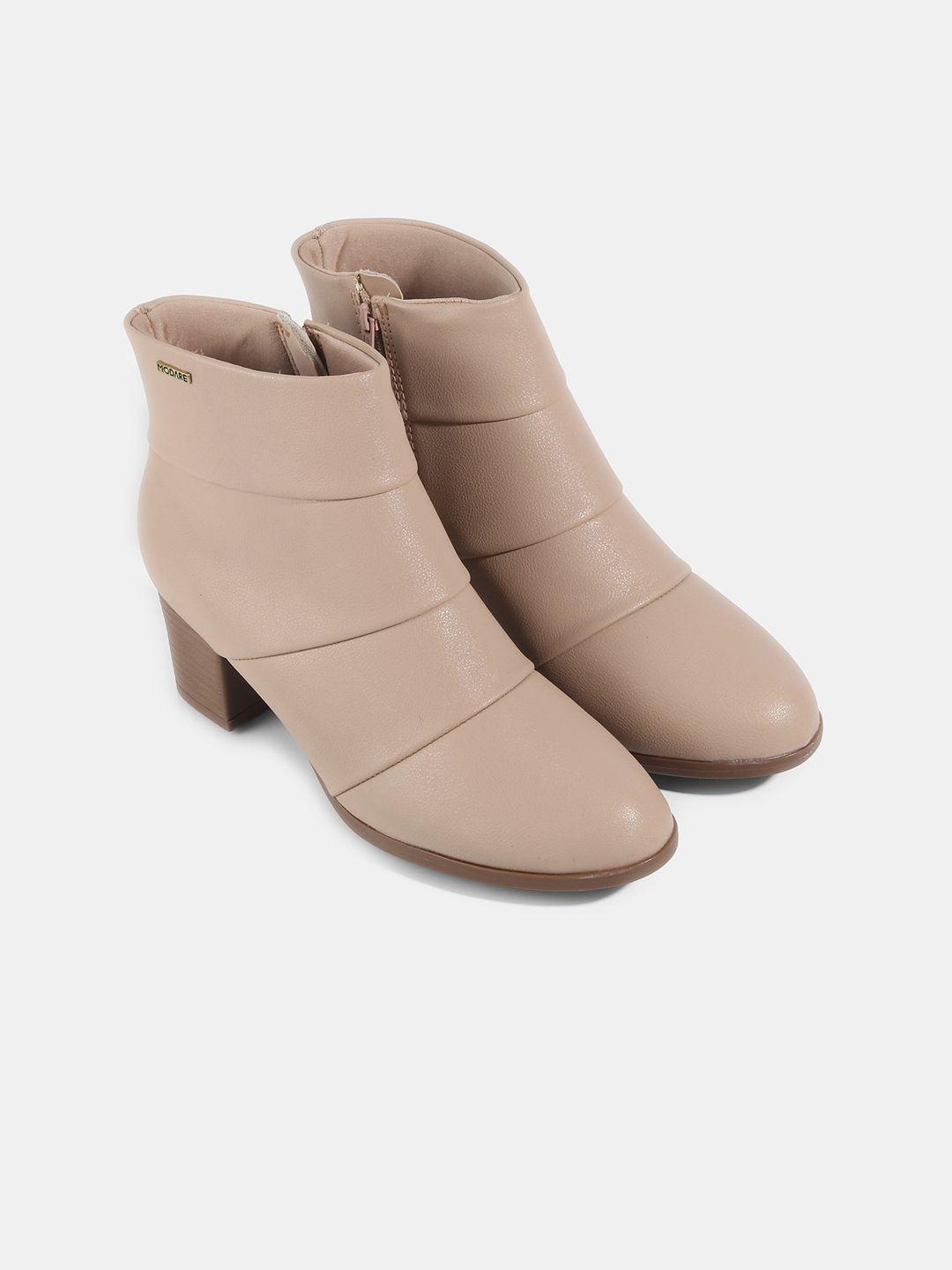 modare women beige solid chelsea boots