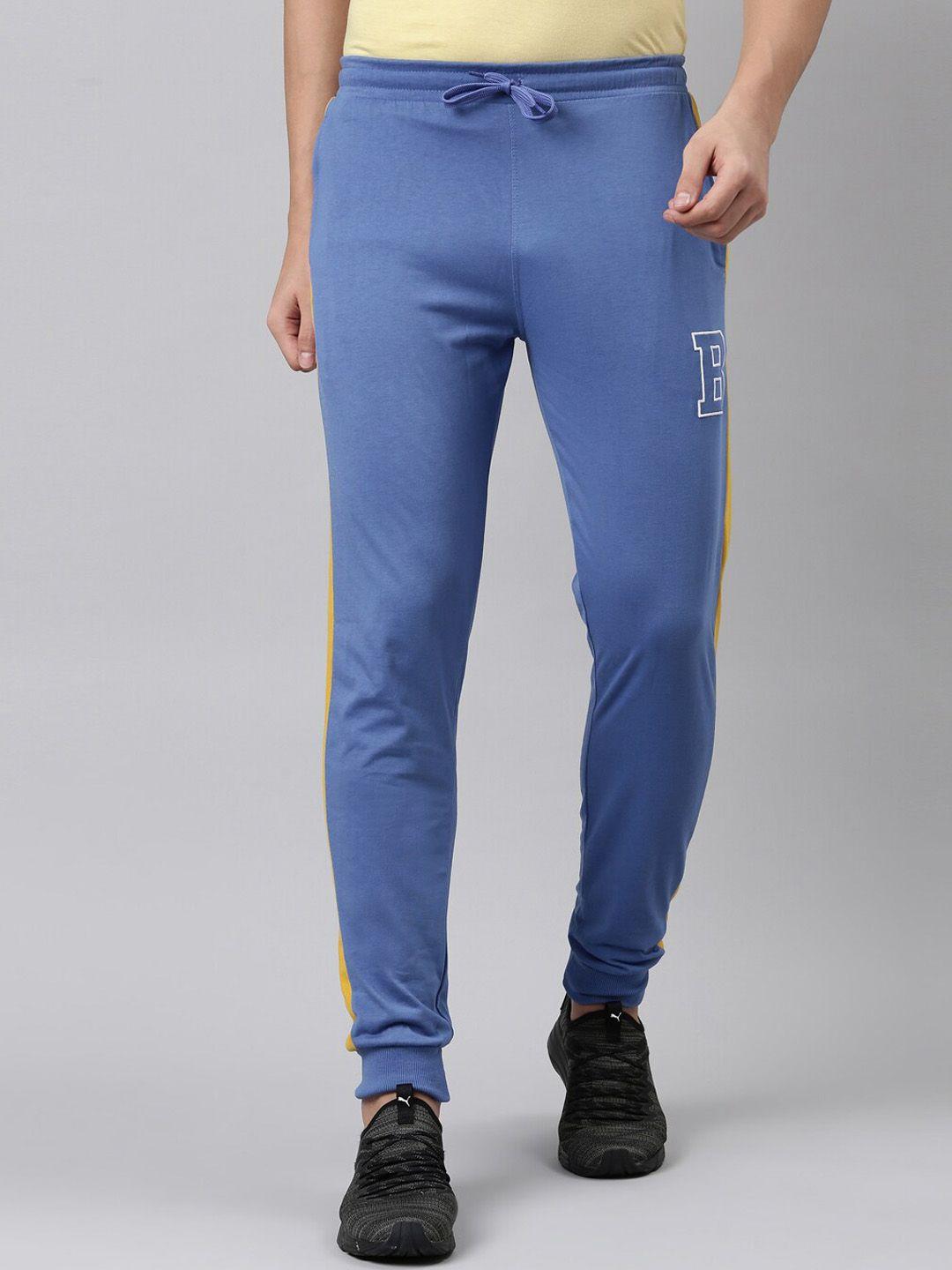 dixcy scott men blue solid cotton jogger