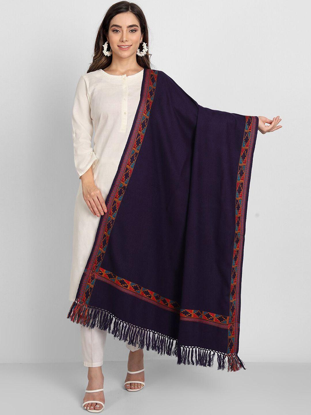 zamour women blue woven design shawl