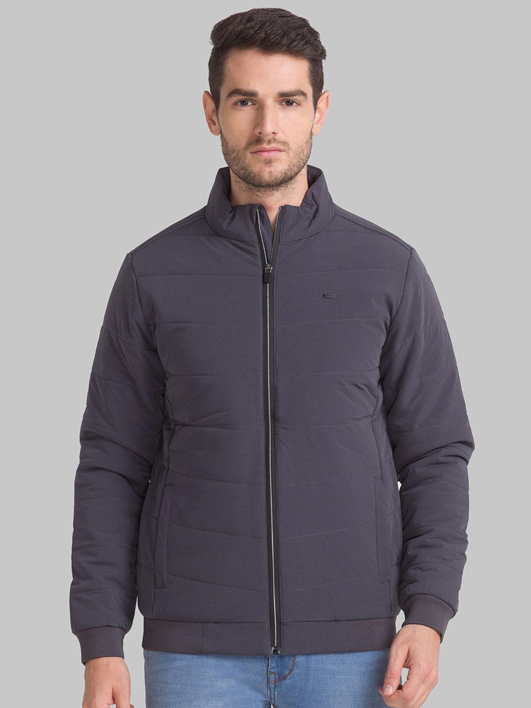 parx men grey longline padded jacket