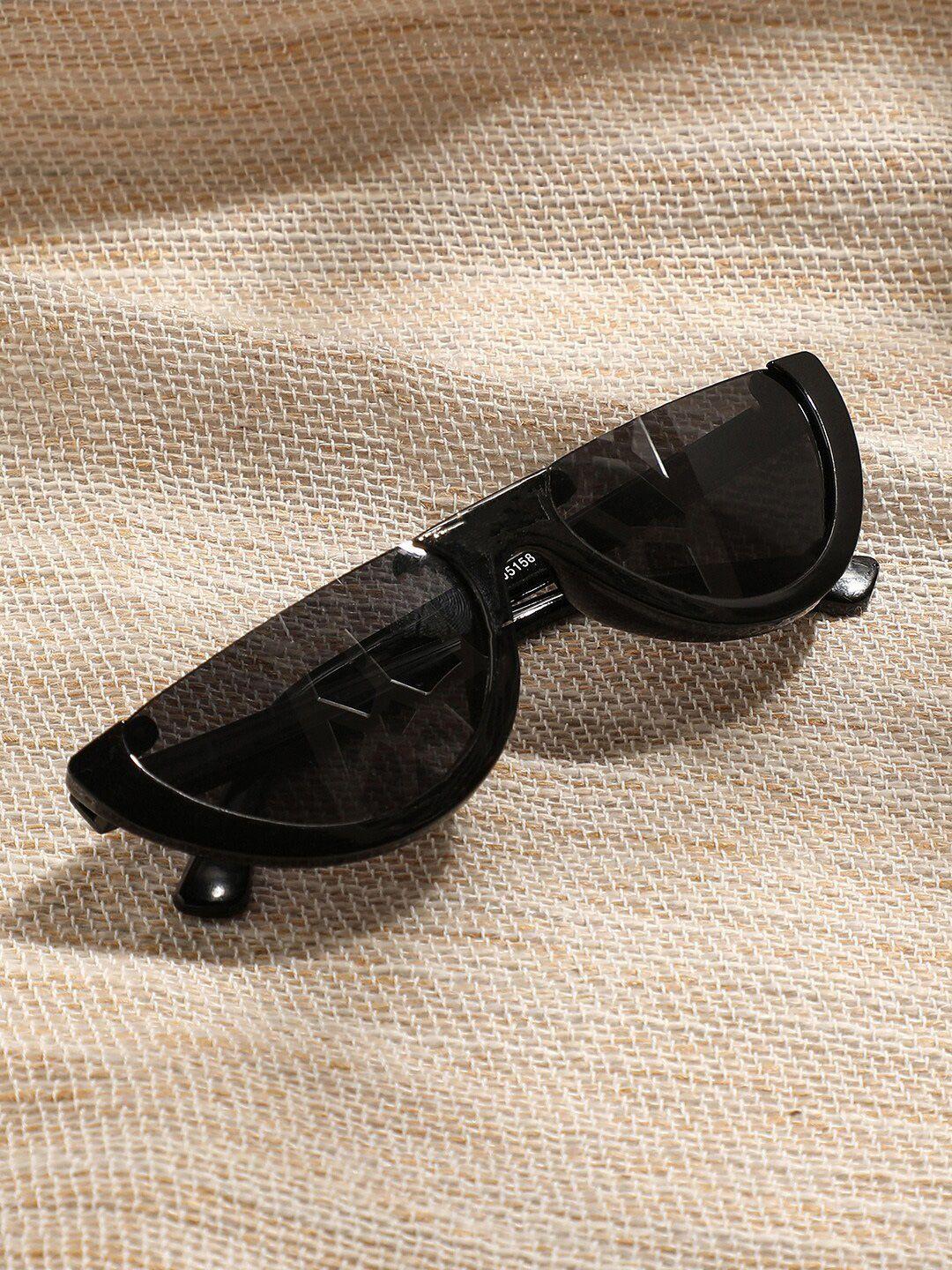 haute sauce by campus sutra unisex black lens & black other sunglasses with polarised lens