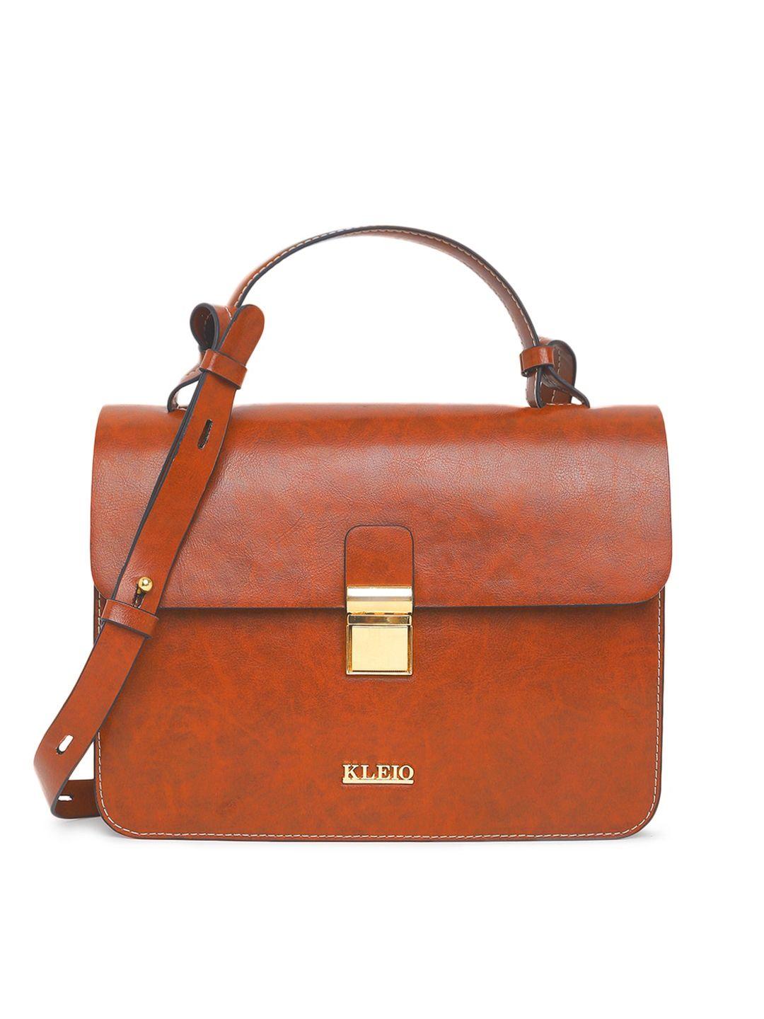 kleio orange pu structured satchel