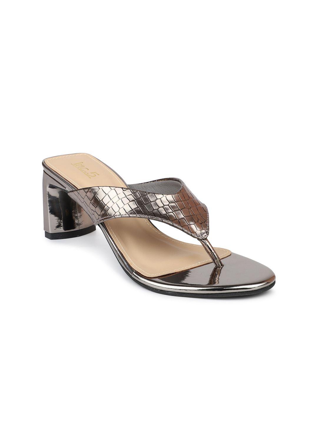 inc 5 women gunmetal-toned block heels