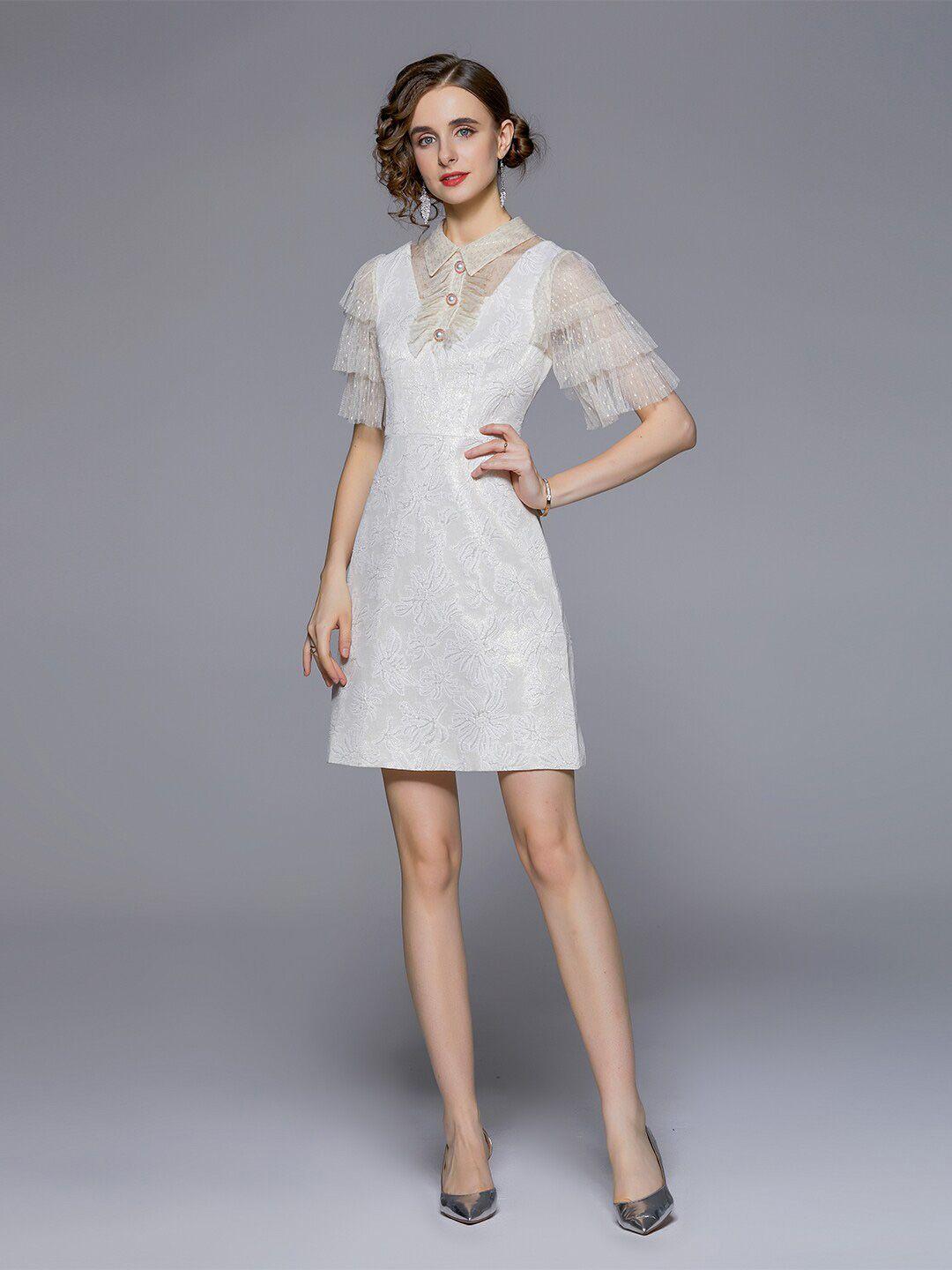 jc collection white a-line mini dress