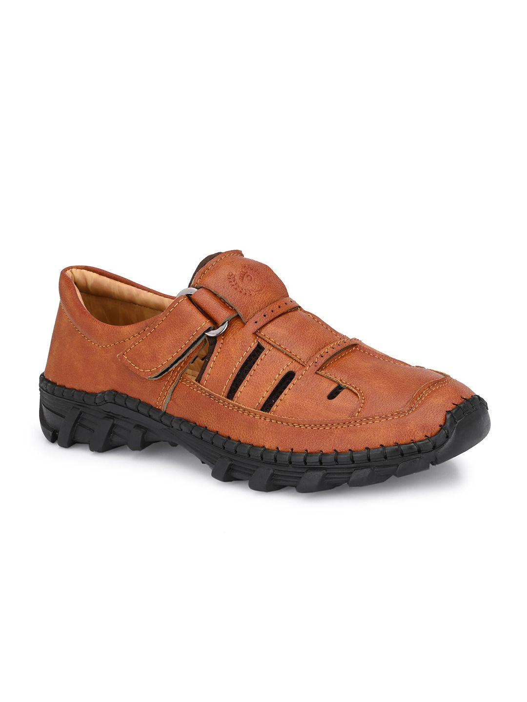 prolific men tan & black fisherman sandals