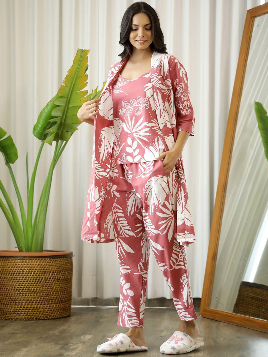 sanskrutihomes women printed pure cotton night suit