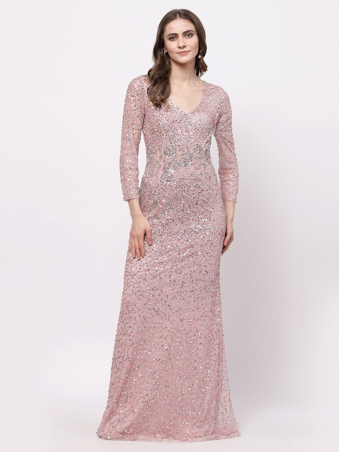 just wow embellished net maxi dress