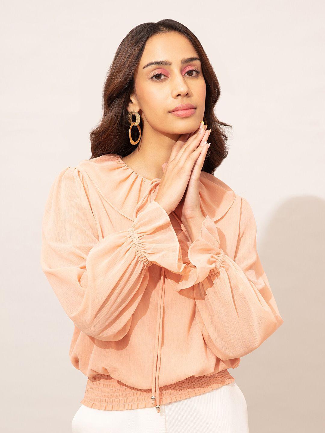 20dresses peach-coloured crop top