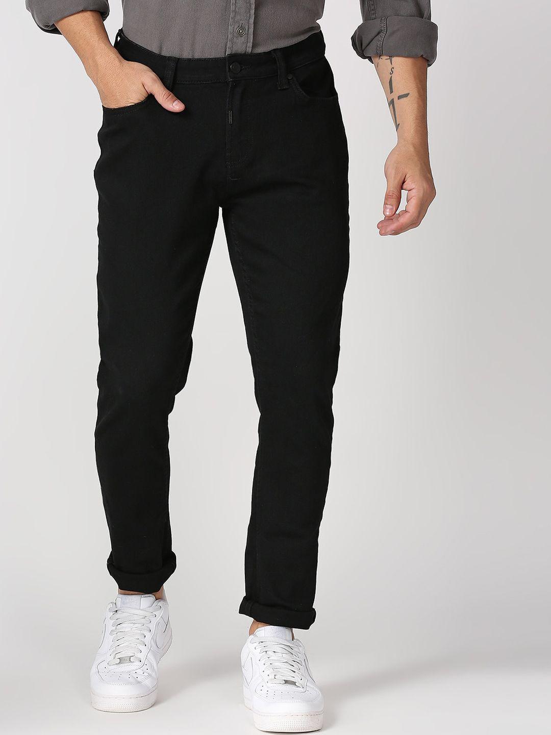 lovegen men black dark shade mid-rise slim fit jeans