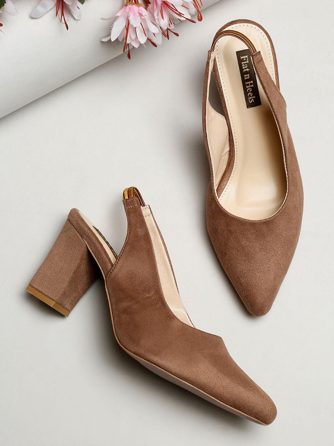 flat n heels suede block pumps