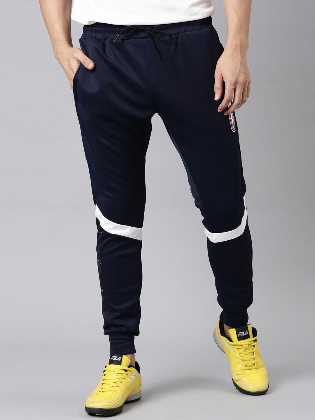 fila men blue printed drawstring joggers