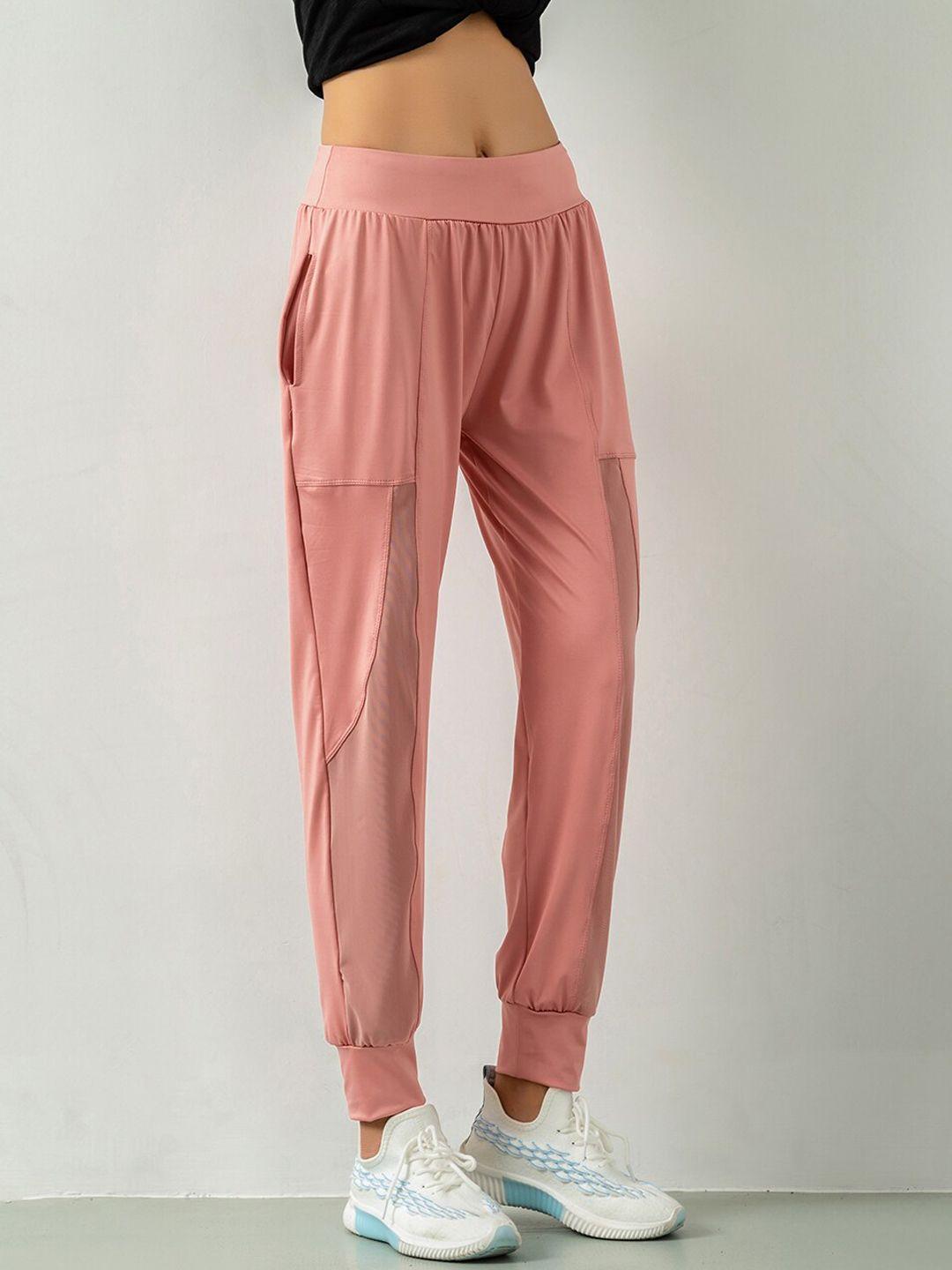 jc collection women pink solid sports joggers