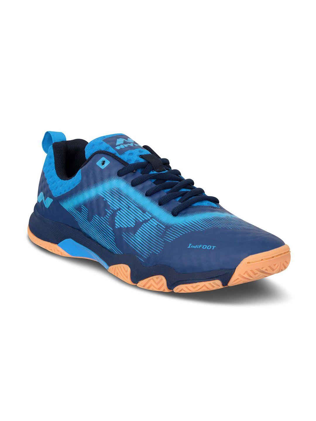 nivia men blue mesh badminton non-marking shoes