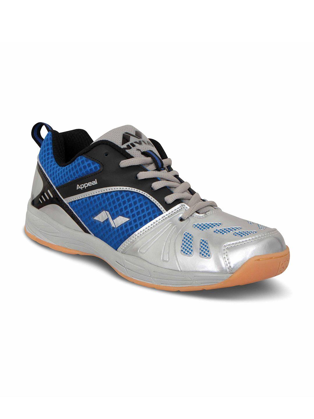 nivia men blue badminton non-marking shoes