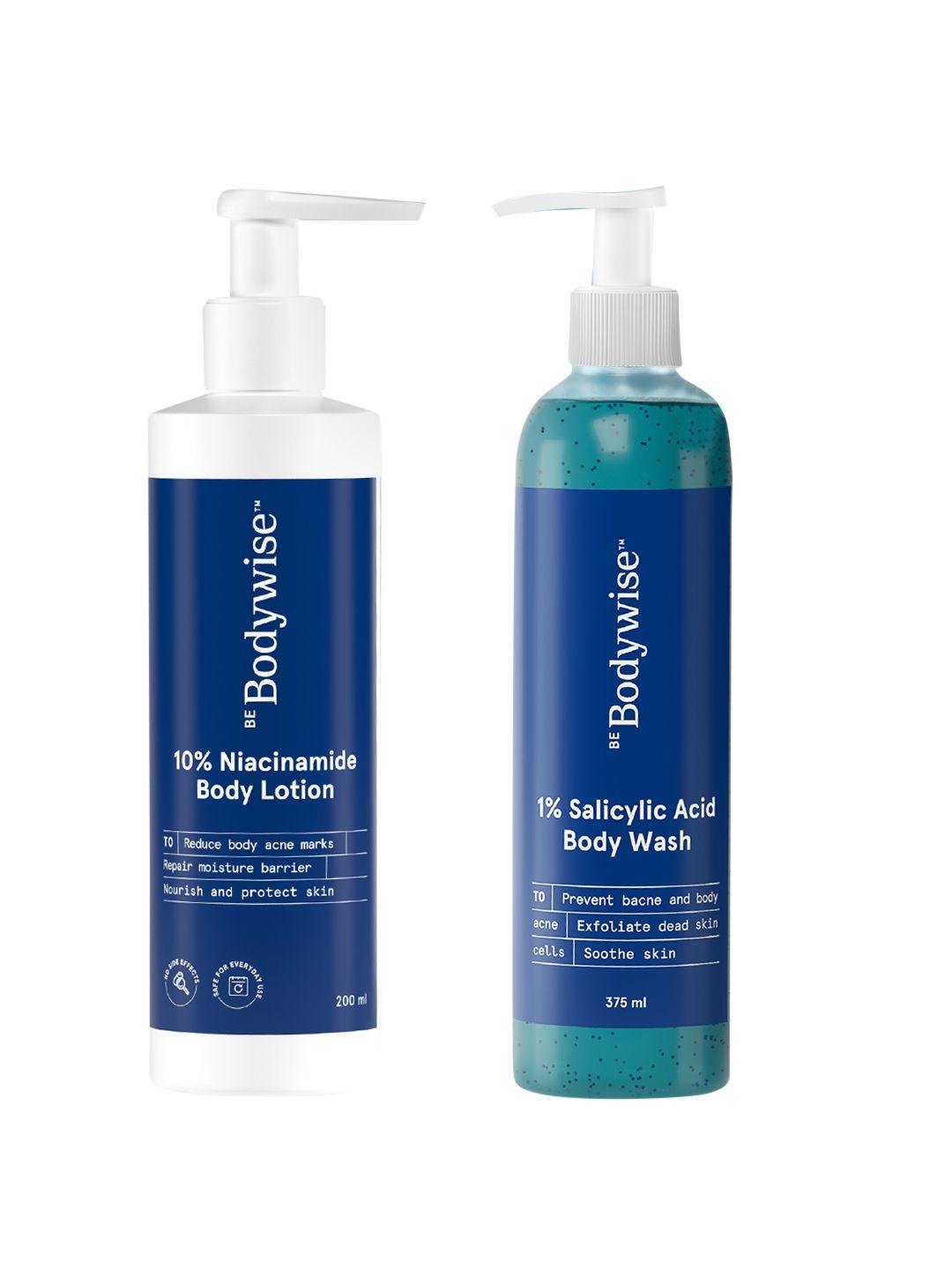 be bodywise set of 1% salicylic acid body wash 375 ml & 10% niacinamide body lotion  200ml