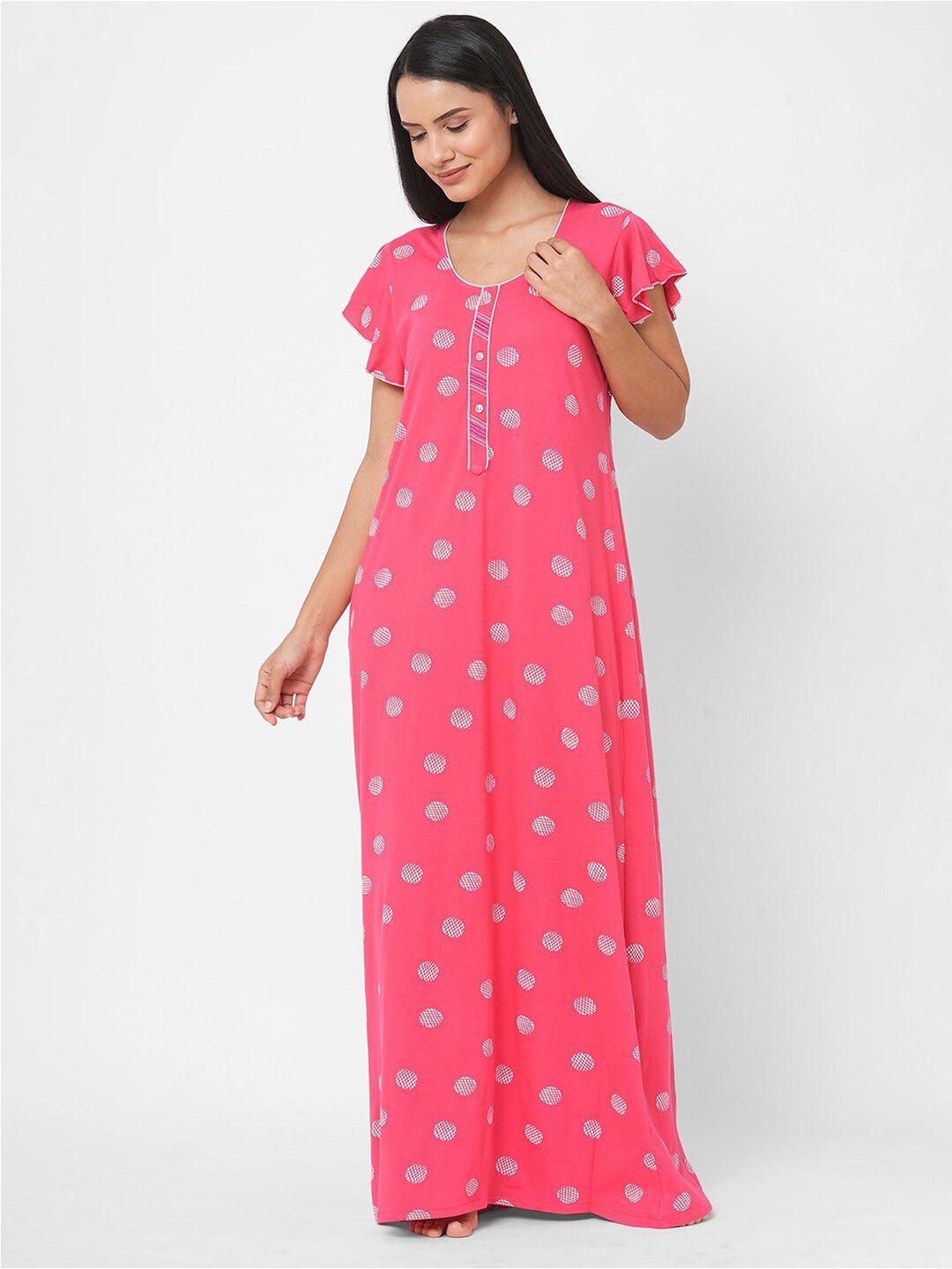 sweet dreams pink printed maxi nightdress