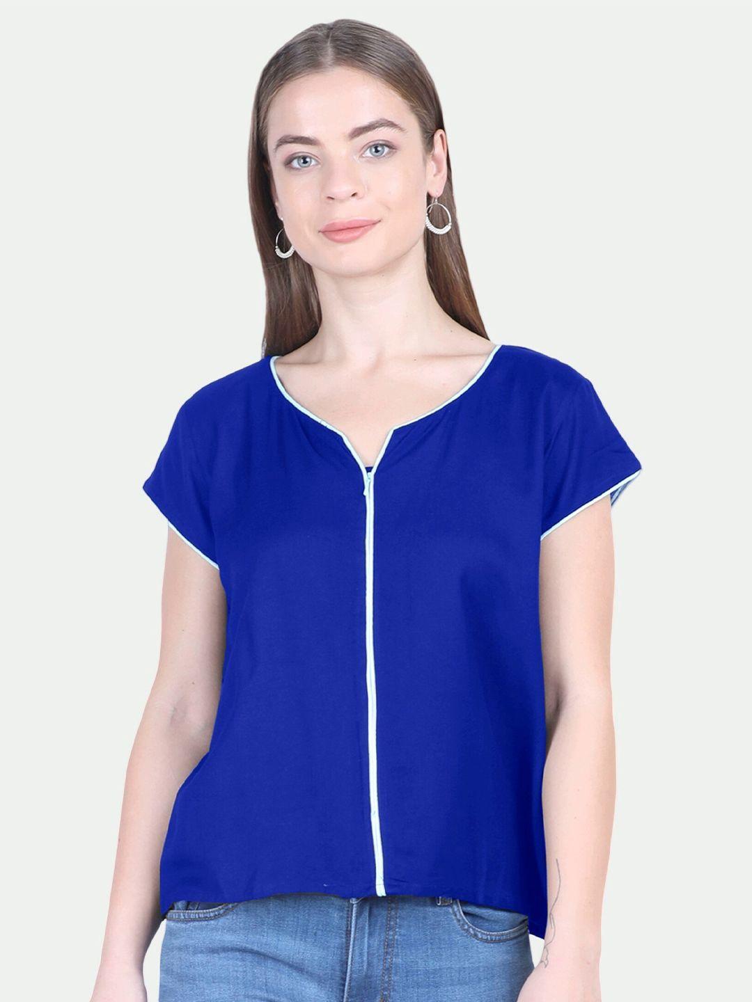 patrorna women  blue & white top