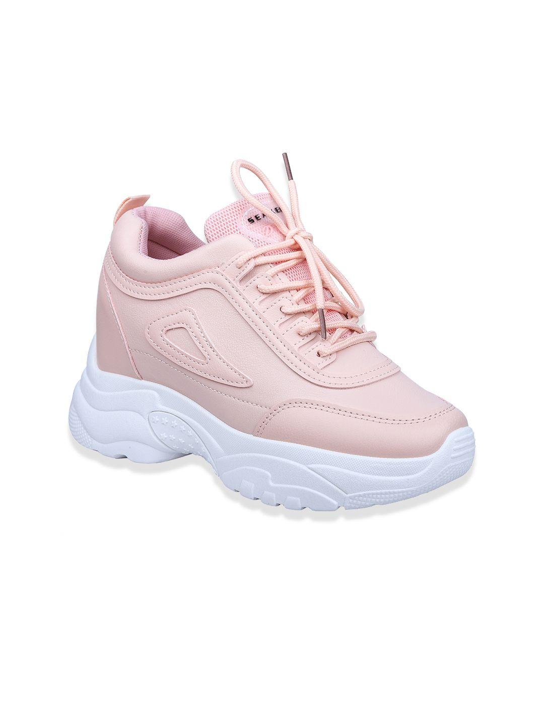 cassiey women pink high-top walking shoes