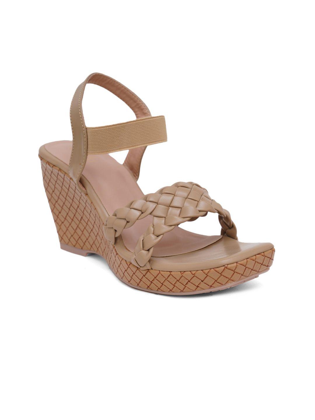 shuz touch women beige wedge sandals