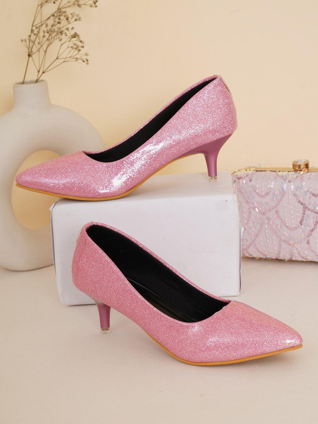 shuz touch women pink kitten pumps