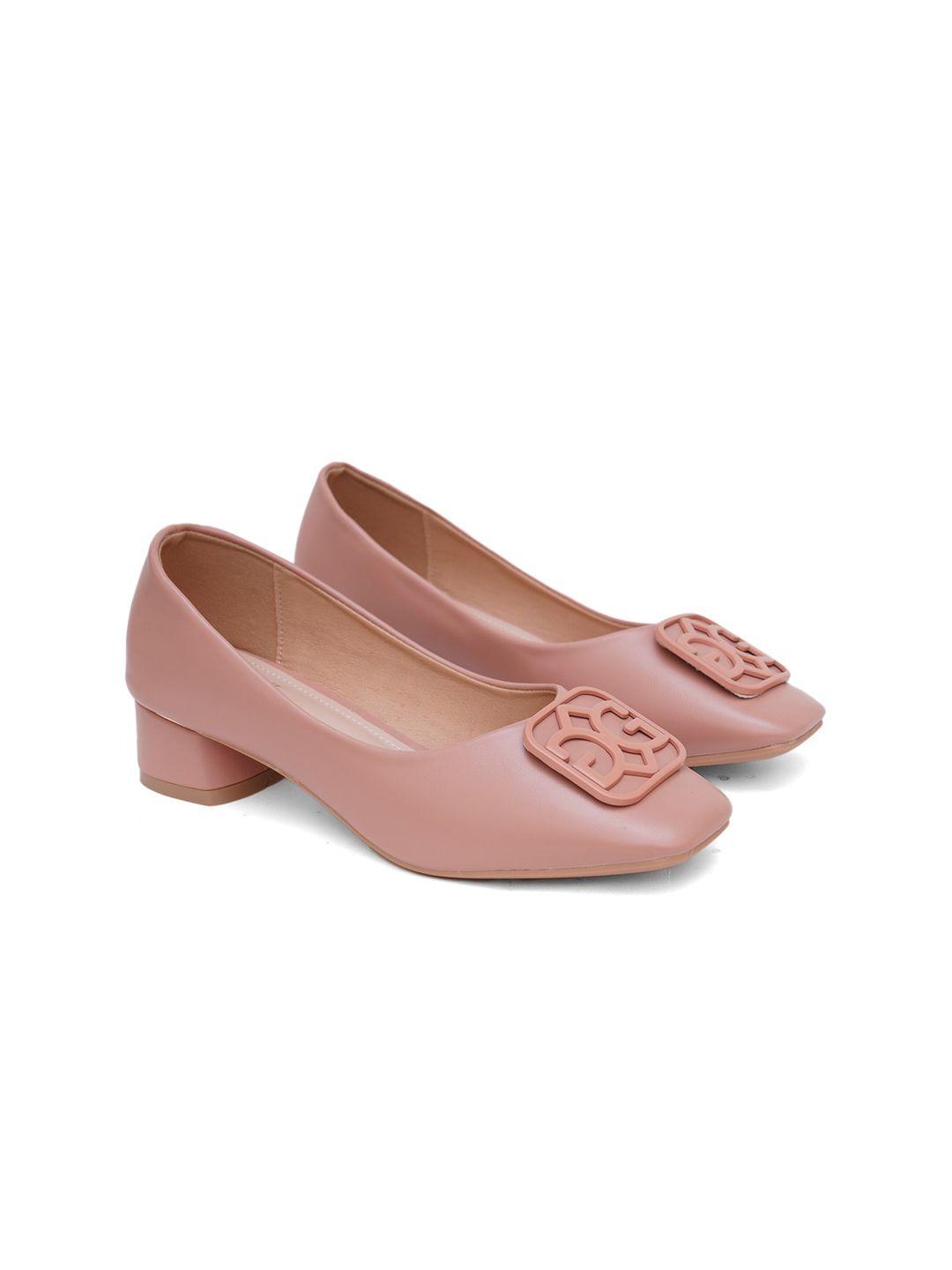 shuz touch women pink block pumps