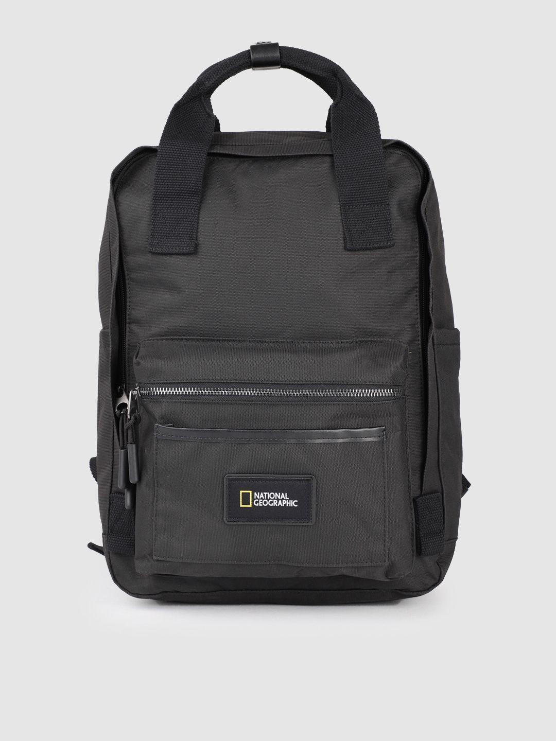 national geographic unisex black brand logo backpack