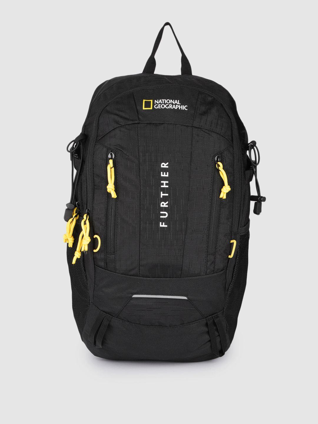 national geographic unisex black typography backpack