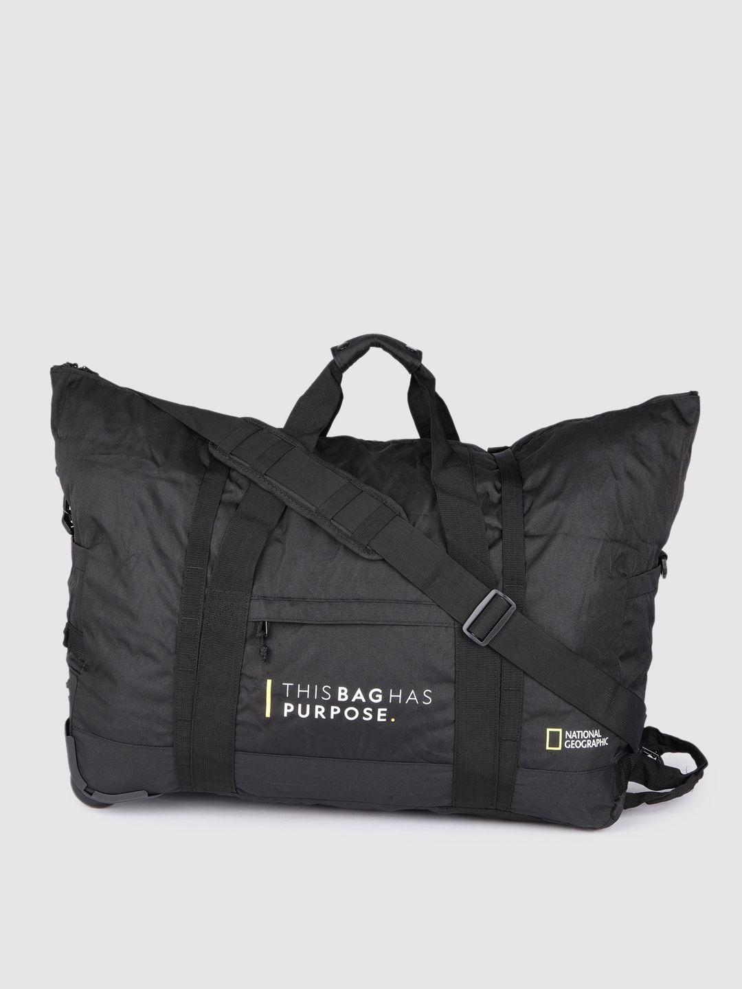 national geographic unisex black typography backpack