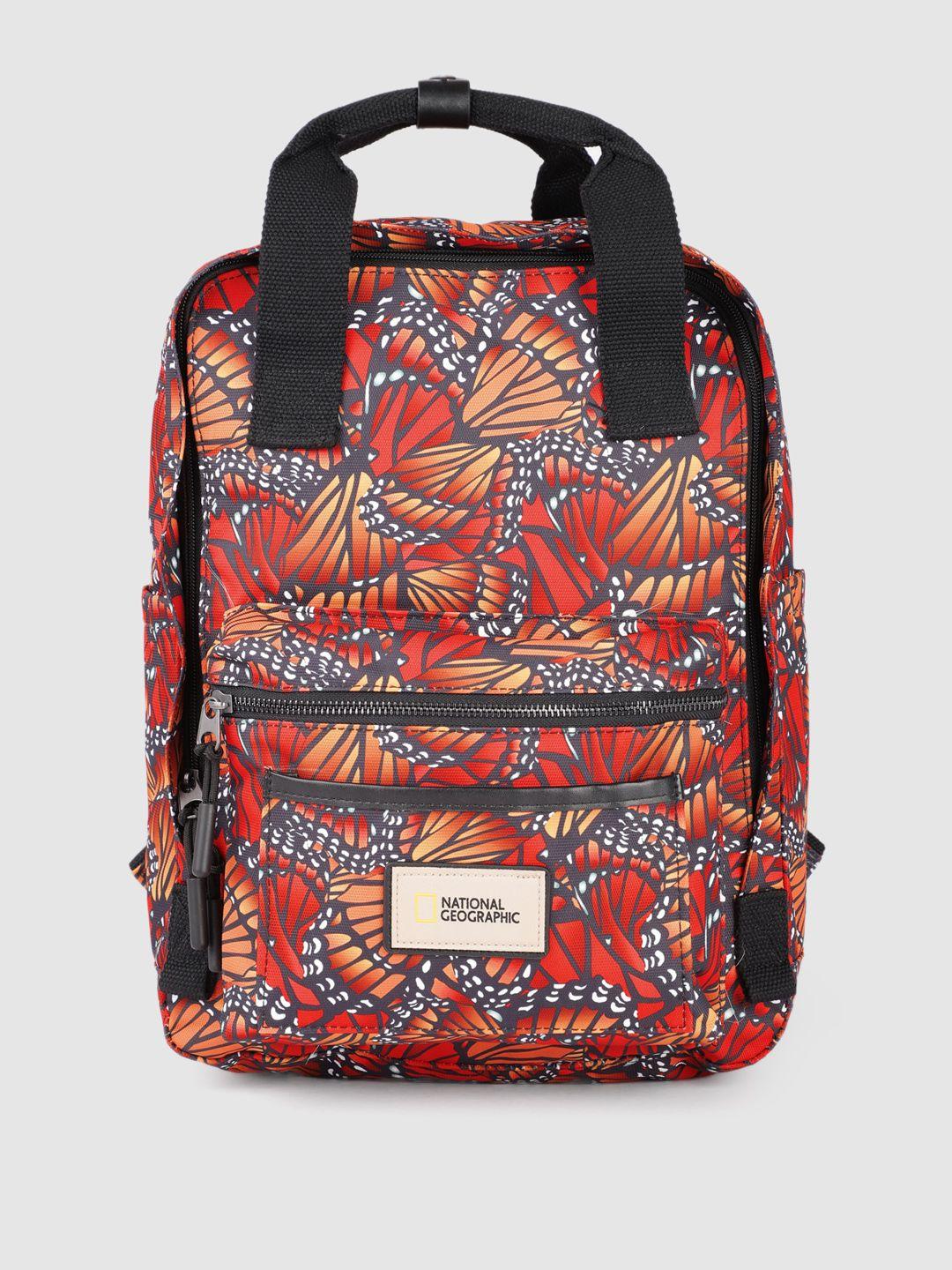 national geographic unisex red graphic backpack