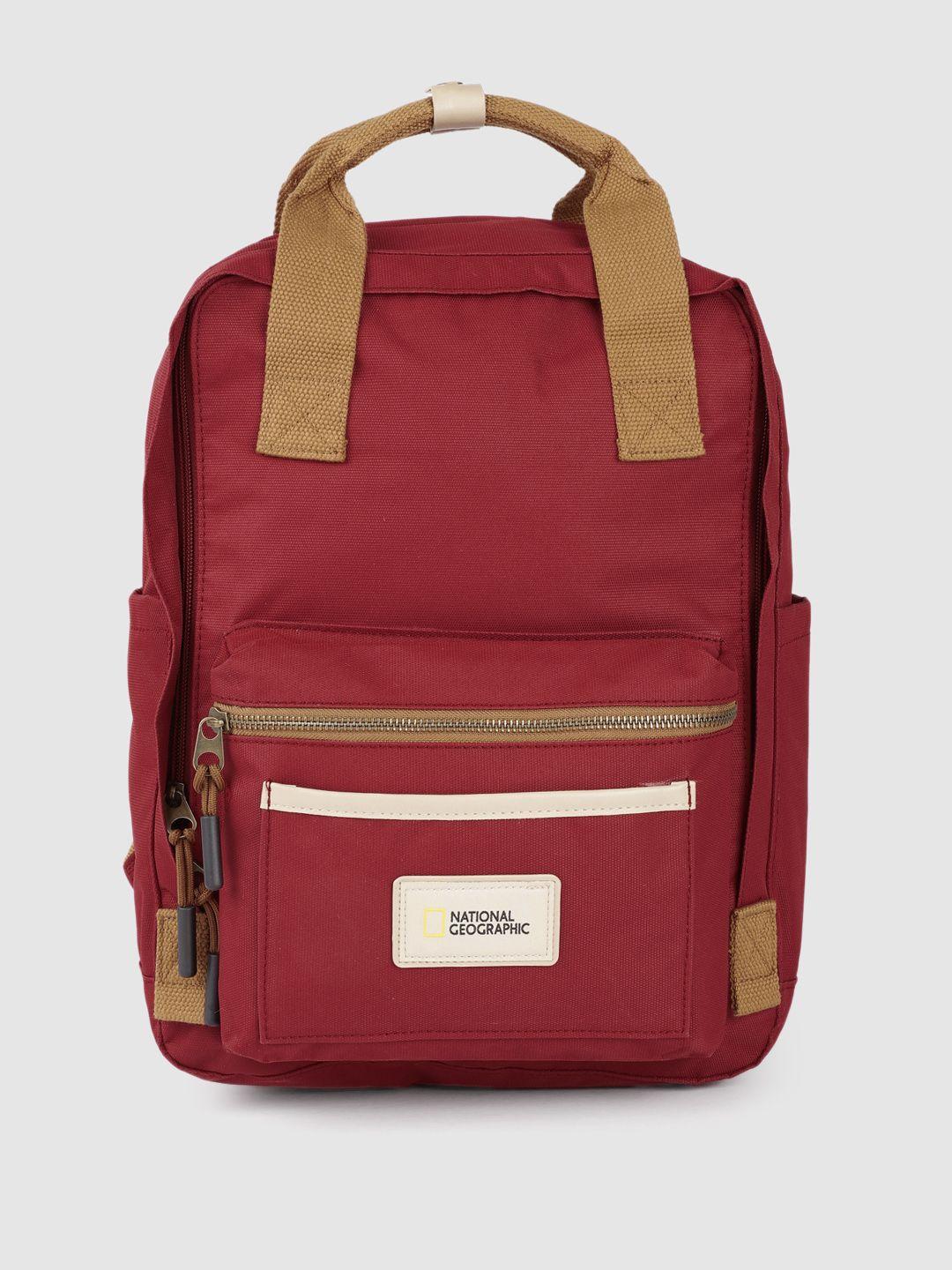 national geographic unisex red brand logo backpack