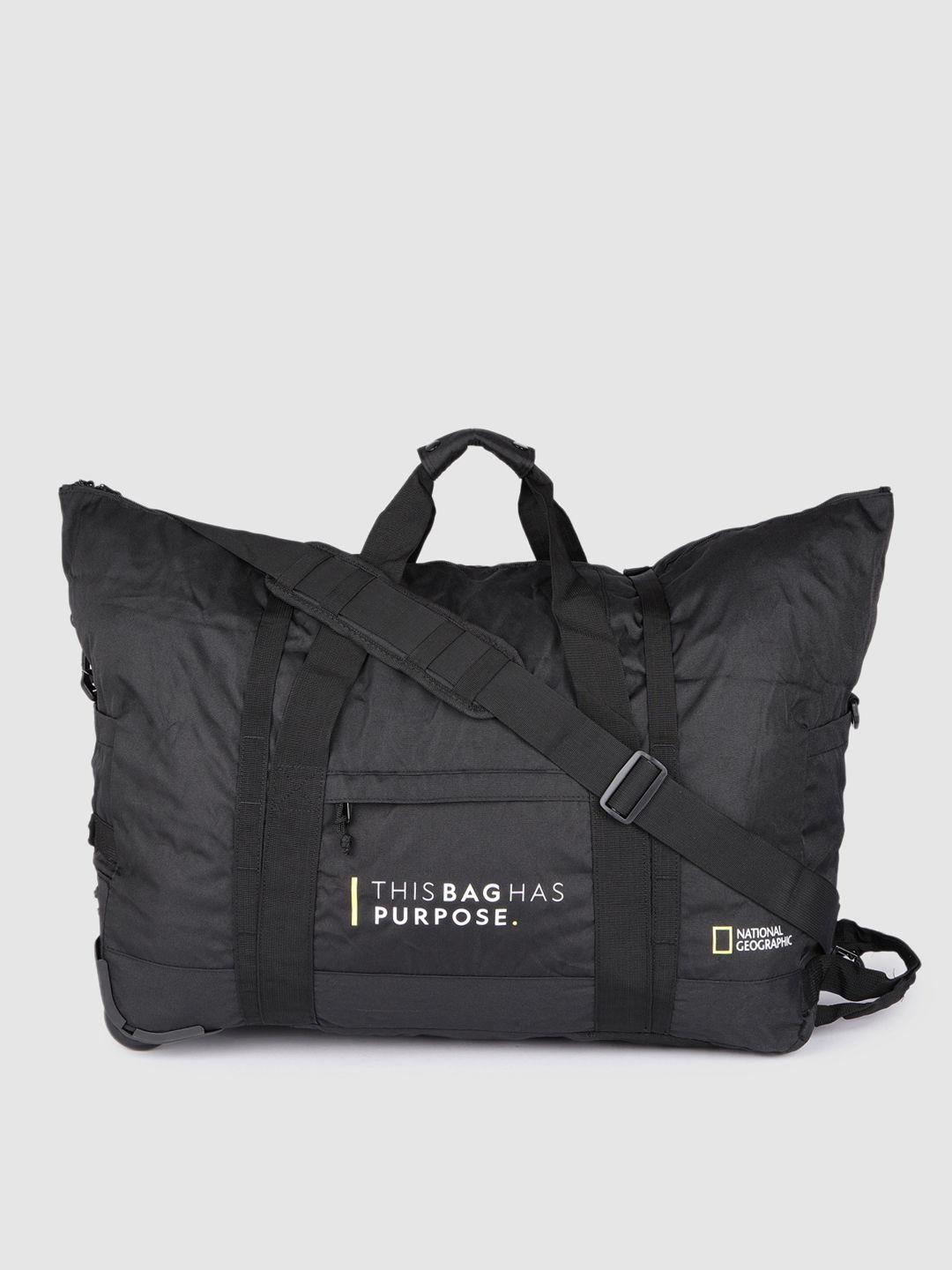 national geographic unisex black typography backpack