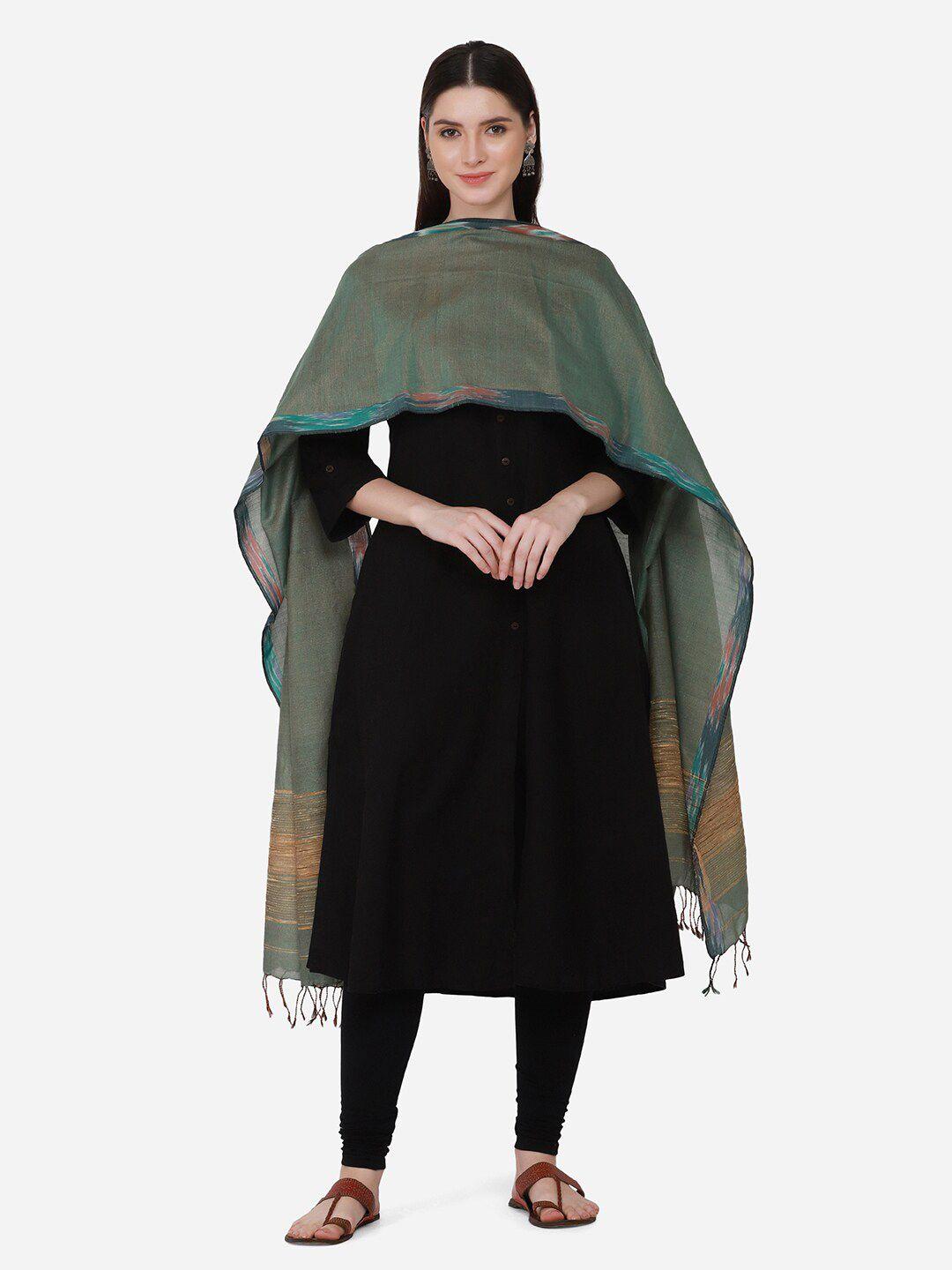 the weave traveller green & brown dupatta