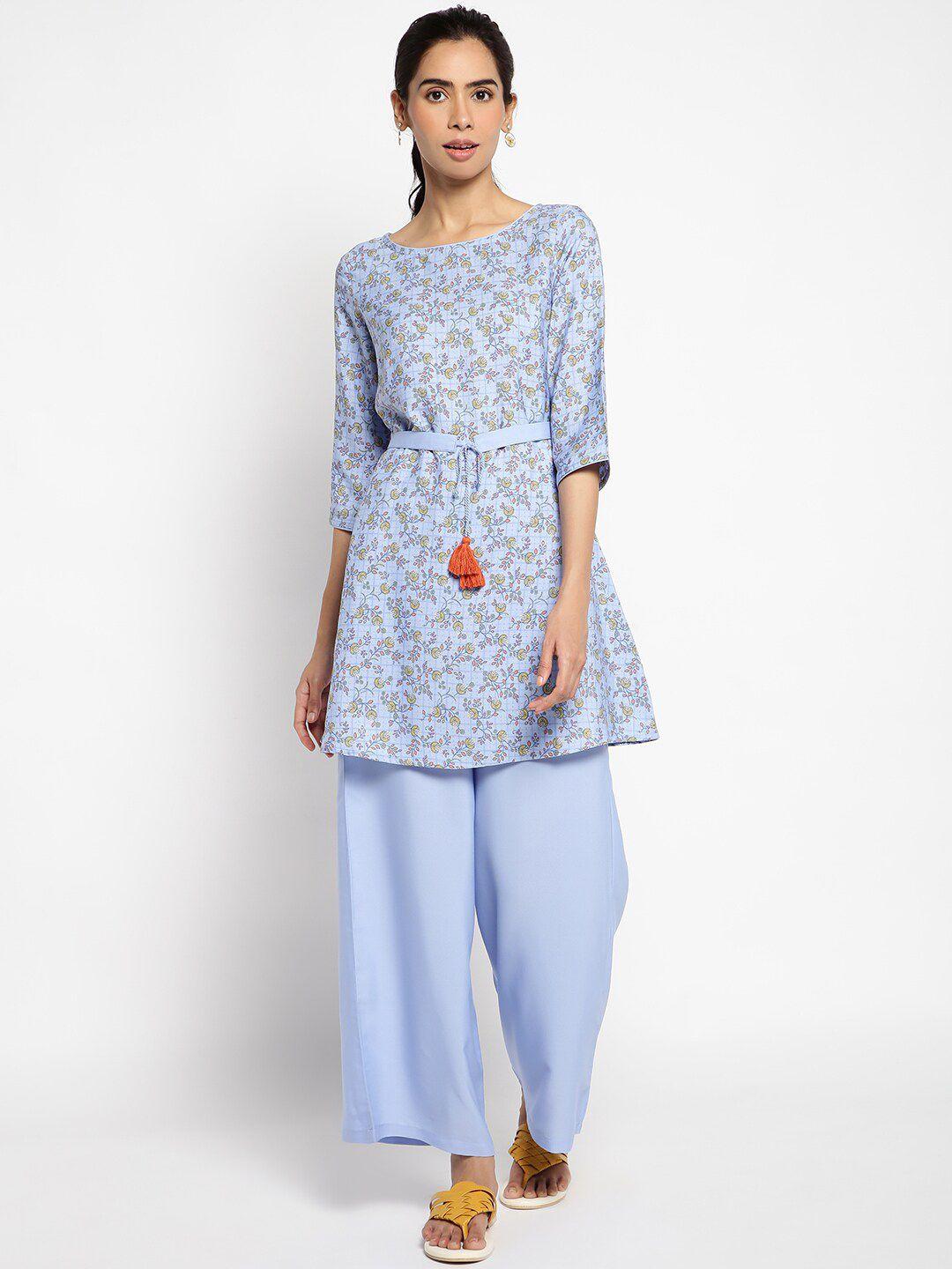 aurelia women floral printed kurta with palazzos