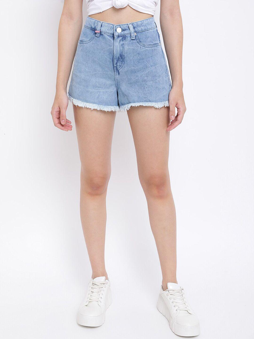 tales & stories women washed outdoor denim shorts