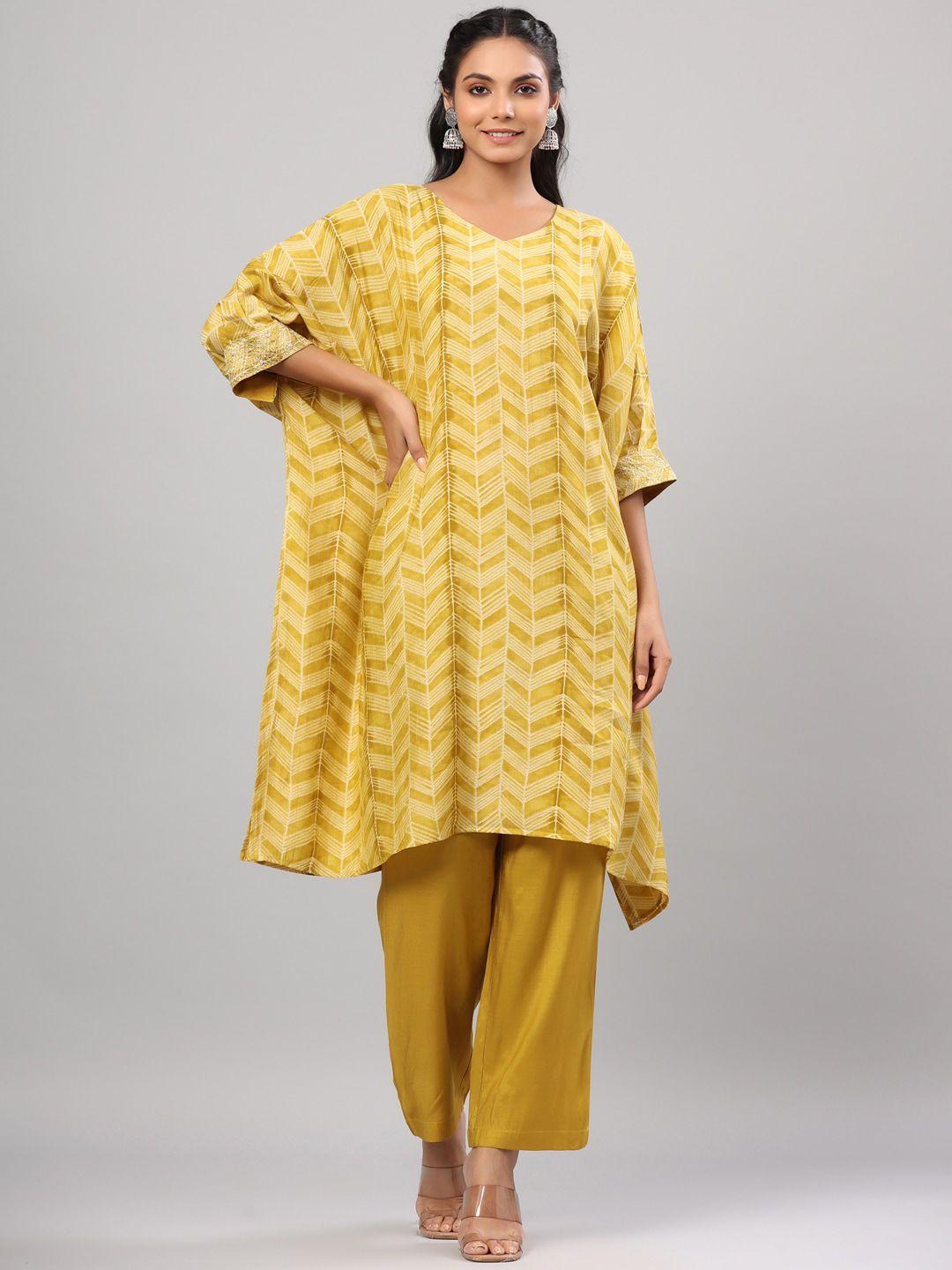 do dhaage women printed kurta with trousers