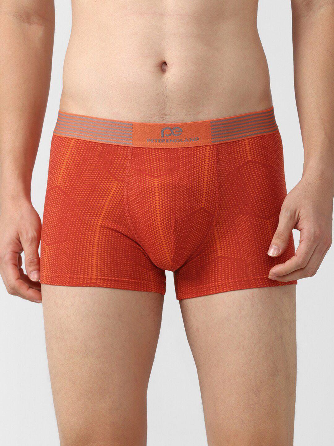 peter england men orange solid trunk petrmrgfy02707