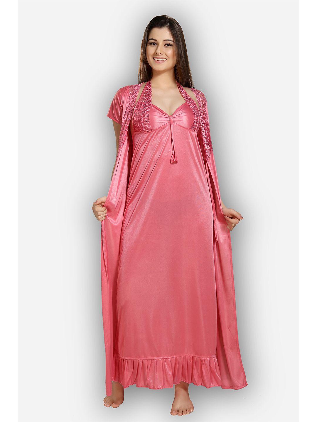 romaisa pink maxi nightdress