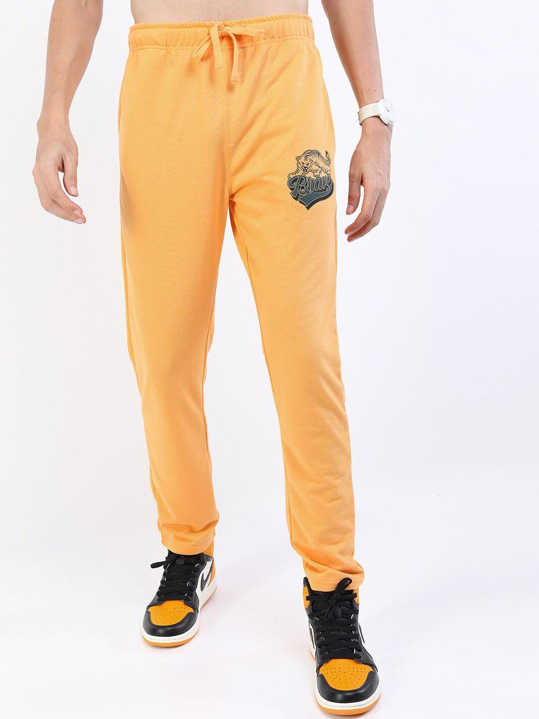 highlander men mustard yellow printed track pants