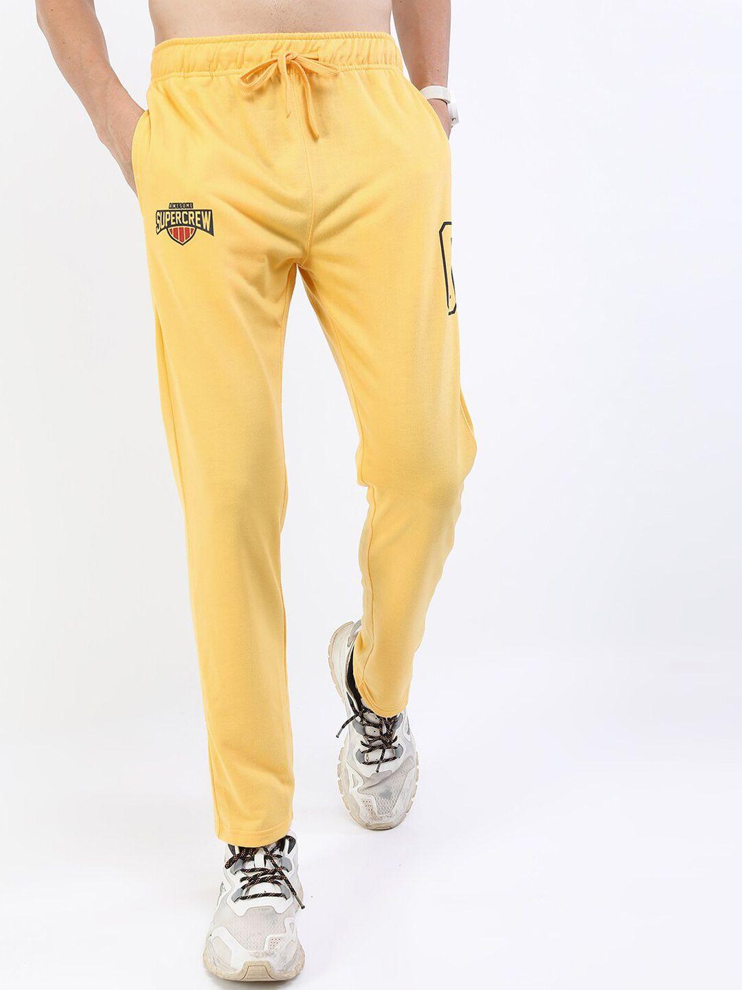 highlander men yellow printed track pants