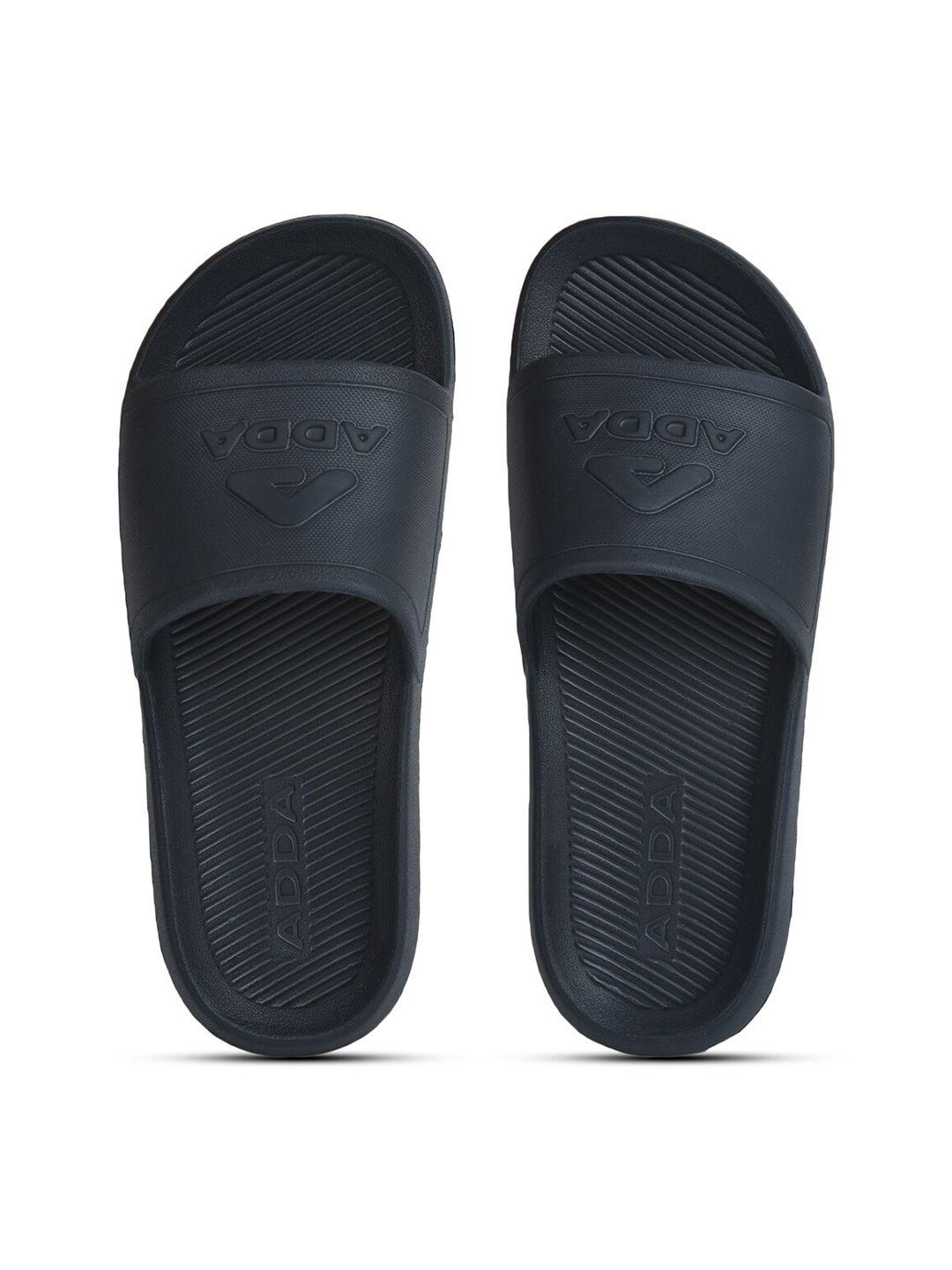 adda men navy blue rubber sliders