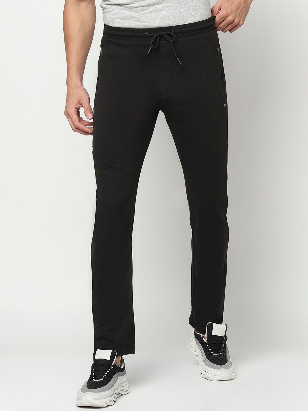 crimsoune club men black solid slim-fit track pants